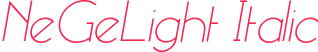 NeGeLight Italic